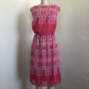 DRESSBARN Party Dress Pink Floral Sleeveless